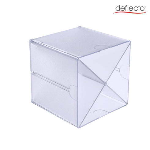 Deflecto Stackable Clear Cube Organizer with Removable Cross Style Dividers, 6 x 6 inches