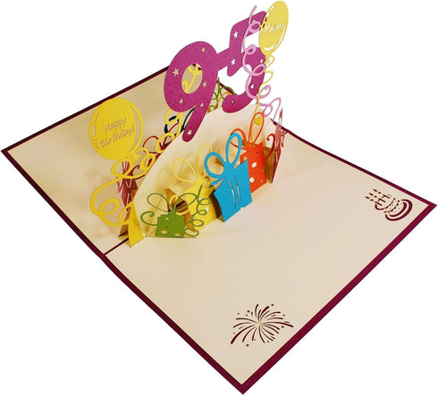 iGifts And Cards Happy 95th Birthday 3D Pop Up Greeting Card - Unique Celebration for Husband, Wife, Friend
