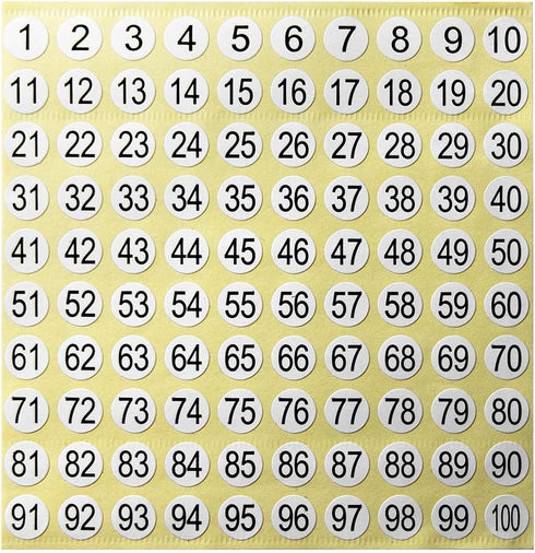 dealzEpic Number Stickers 1 to 100 Self Adhesive Small Round Labels