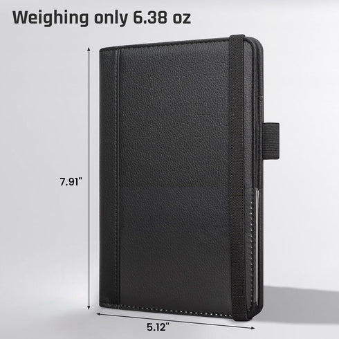 6 5.12" 7.91", RSAquar Premium Server Book with Kickstand & Hand Strap Waiter Book Organizer with Pockets, Pen Holder