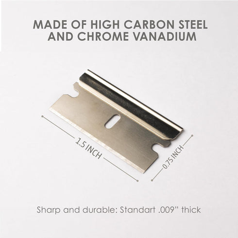 100 Pack, Single Edge Razor Blades, Made in the USA, Industrial Razor Blades, Scraper Refills, Box Cutter, Paint
