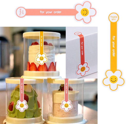 Beyonday 200 Pcs Handmade Lollipop Baking Stickers, Self-Adhesive Long Label Sealing Stickers for Cake Box, Gift
