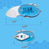 D2 JIN Chubbee Small Pocket Knife, Razor Sharp Blade, DIY Knife Kit, Fidget Toy Knives, Folding EDC, Blue Acrylic