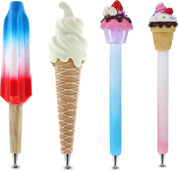 Ice Cream Cupcake Collection Novelty Pen Set of 4 Ice Treat, Vanilla