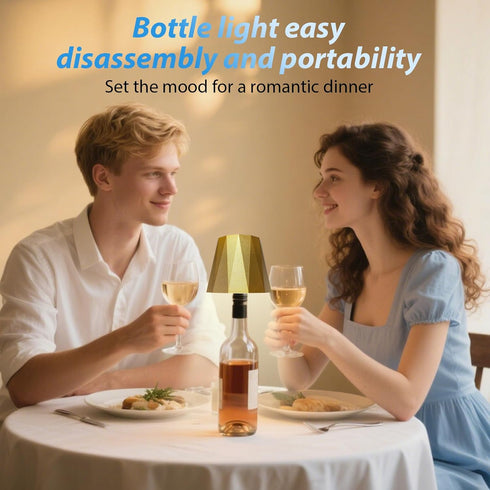 Sigasanio 3 Wireless Wine Bottle Lamp for Table Lamps, Color Rechargeable Wine Bottle Lights for Bedroom Bars