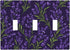 Hayyett Motif Of Lavender Plants On Dark Purple Light Switch Covers 3 Gang