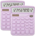 Basic Office Calculator, 2PC Purple Desktop Calculator 12 Digit with Large LCD Display, Sensitive Button, Purple