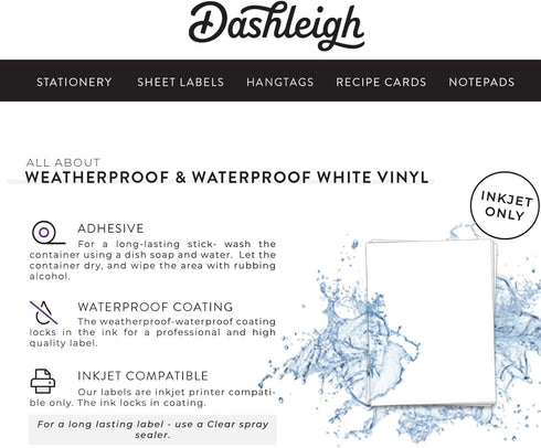 75 2.2x1.7 Inch 10ml Dashleigh Perfume Bottle Labels Waterproof, Blank Printable Vinyl Stickers for Roller Bottles