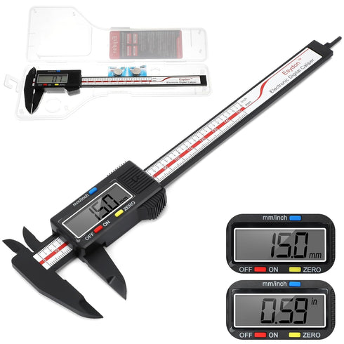 Digital Caliper - Esydon Upgraded 6 Inch Measuring Tool, Electronic Ruler with Large LCD Screen
