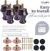 Btowin 2.4 Inch 6cm Legs,4Pcs M8 / Solid Wood Furniture Wooden Walnut Sofa Legs DIY Replacement Bun Feet with Threaded