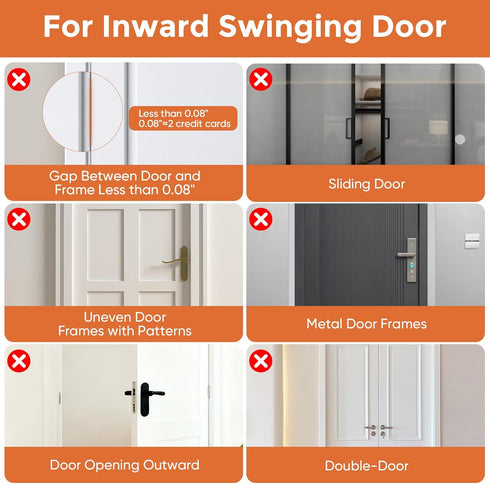 Jkrycyf 2 Pack 800 lbs, Home Security Door Reinforcement Lock, Door Locks for Kids Safety Withstand Child Proof Door