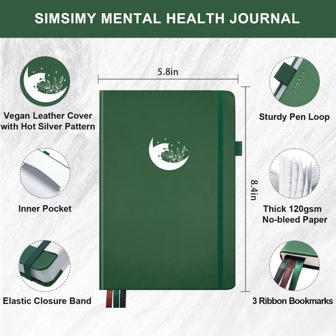 91-Day Mental Health Journal, Self Care Journal for Women Men, Guided Anxiety & Stress Relief Journal with Mood