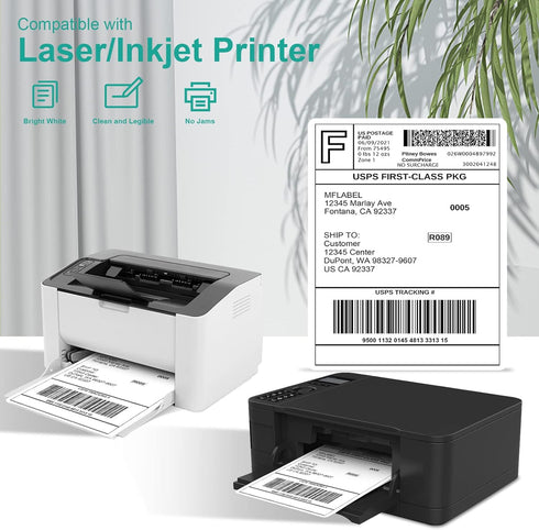 MFLABEL Full Sheet Sticker Labels, 150 Labels, 8-1/2" x 11" White Matte Label Paper for Laser & Inkjet Printer