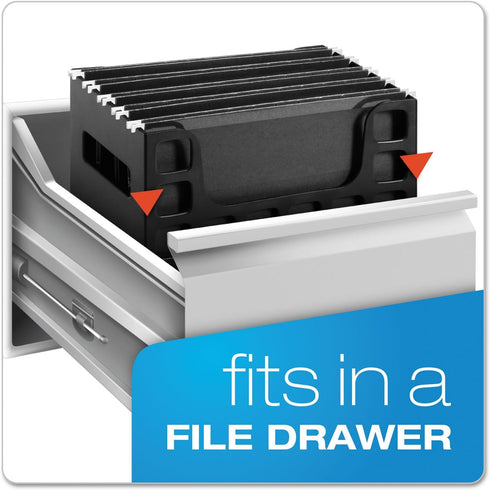 Pendaflex Portable Desktop File, Letter Size, Black, Side Handles, Hanging File Folders