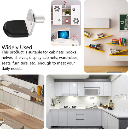 NORACLAN 1/4" 25pcs) Shelf Pegs, L Shaped Shelf Holders Pegs, with Rubber Sleeve, Shelf Pin Jig for Bathroom, Desk