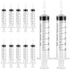12 Pack Plastic 30ml Syringes with Cap, Sterile Individually Packaged for Labs, Liquid Measuring, Feeding Pets