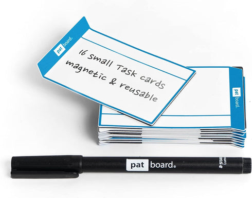 PATboard Scrum Board and Kanban Board - Magnetic Task Cards, Set of 16, Small (S), Blue