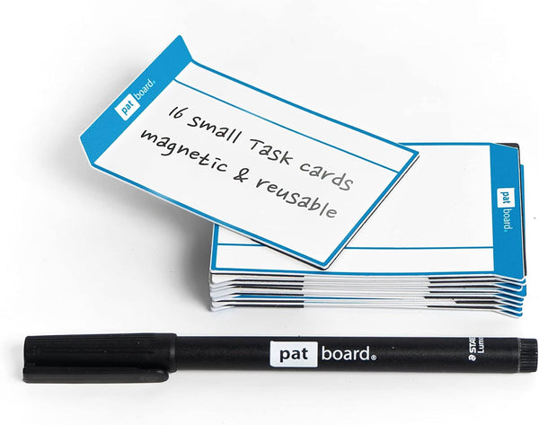PATboard Scrum Board and Kanban Board - Magnetic Task Cards, Set of 16, Small (S), Blue