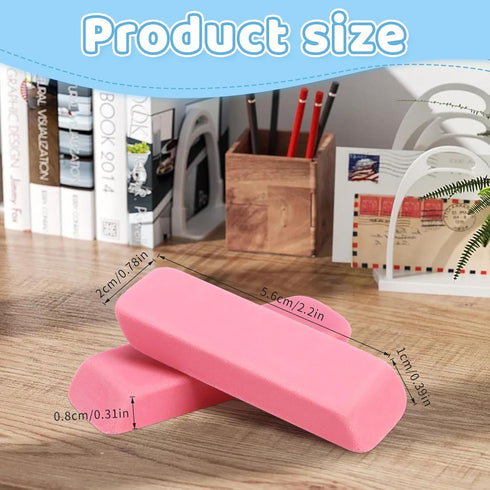 PRALB 144 Pack Pink Erasers, Bulk Classroom Erasers for Art, School, and Office Use