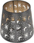 Jelquix E27 E26 Nature Shadow Lamp Shade, Iron Engraved Lampshade, Sun Moon Star Patterns Decorative Shade with Base
