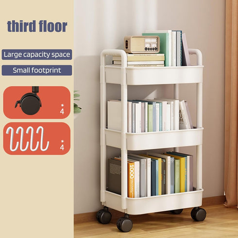 Makamsui Rolling Cart Organizer, Multifunction Kitchen Storage Organizer, Mobile Shelving Unit Utility Rolling Cart