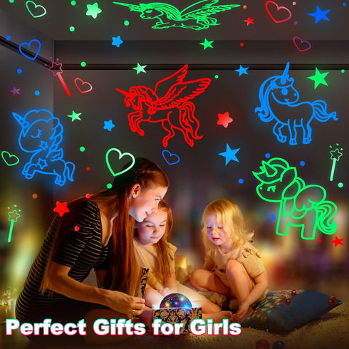 YACHANCE 1-12 29 Unicorn Gifts Toys for Year Old Girls.Unicorn Night Light Projector for Girls.Kids White Noise Machine