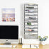 PAG Hanging Wall File Holder Organizer, Mail Sorter Literature Rack for Office with 10 Pockets, Silver