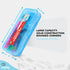 Enday Pencil Box Blue, Plastic Double Deck Pencil Case with 7 Compartments for Home and Office