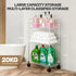 Betoveren 3 Tier Utility Rolling Cart with Wheels Multifunctional Storage Cart Clear Movable Storage Organizer