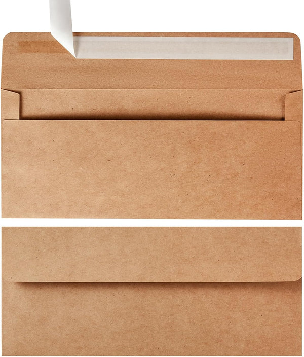 Wishop 50 Pack #10 Business Envelopes, Self Seal 4x9 Standard Envelopes for Business, Invoices, Letter Mailing