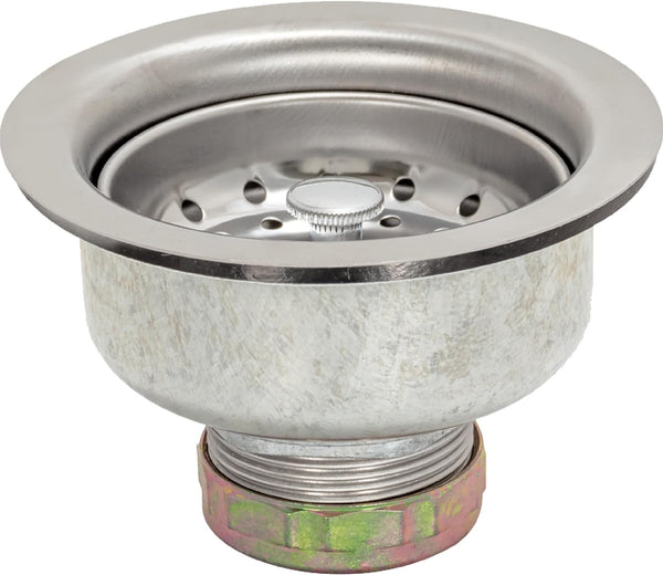 EZ-FLO Kitchen Sink Strainer with Flange and Slip Joint Nut, Stainless Steel, Standard Shank with 3-1/2 Inch Opening