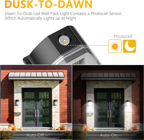 30W Pack 3600LM, 5000K 120Vac IP65 1 Pack LED Wall Light, Daylight, Led Porch Lights, Waterproof Outdoor Security