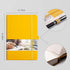 EMSHOI Lined Journal Notebook, 120gsm Thick Leather, 256 Numbered Pages A5, Medium 5.75" x 8.38", Yellow