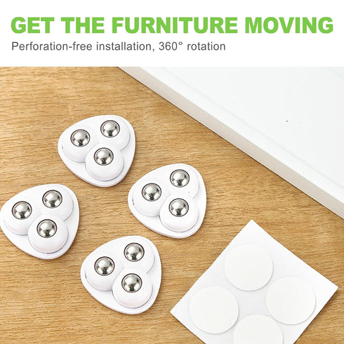 CeroDimo 8 360 PCS Self Adhesive Caster Wheels for Kitchen Appliances, Swivel Universal Mini Rollers for Small