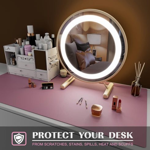 K KNODEL Large Desk Mat, Office Computer Pad, Desktop Protector, Writing Blotter Mat (31.5"x15.7", Purple)