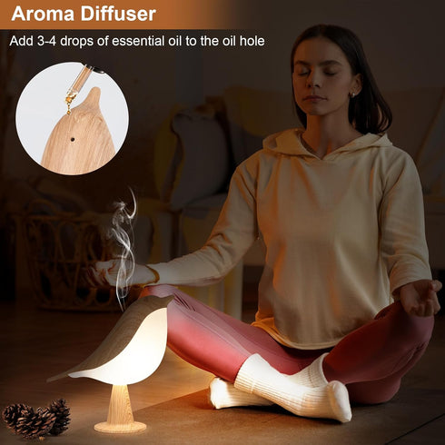 Dimmable 3 VoMii Bird Desk Lamp, Small Table Lamp Cordless Touch Night Light with Color Temperature, Rechargeable