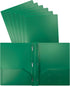 Better Office Products Green Plastic 2 Pocket Folders with Prongs, Heavyweight, Letter Size, 24 Pack