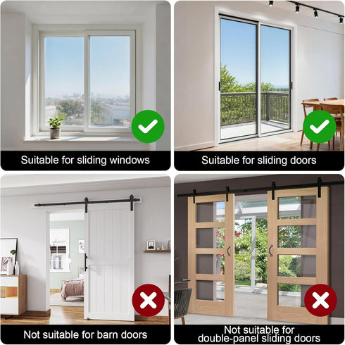 20-50inch Stopper,Black,1Pack AceMining Sliding Door Security Bar,Heavy Duty Sliding Patio Door Lock Bar, Adjustable