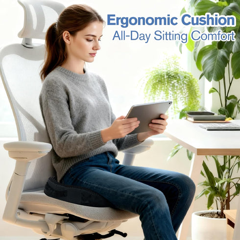 Mureon Seat Cushion for Office Chairs, Large Memory Foam Cushion for Car, Pressure Relief Ergonomic Chair Cushion