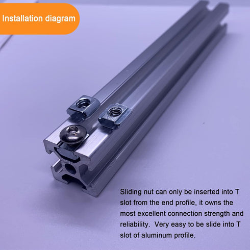 JCSPBYL 100pcs 2020 M5 Hammer 6mm Series Sliding T-Nuts Metric Thread Slide in Head T-Nut for Standard T-Slot Aluminum