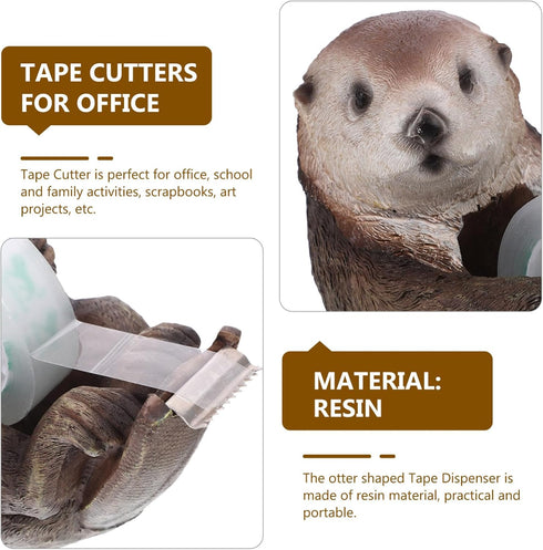 EXCEART Otter Tape Dispensers, Cute Cartoon Animal Tape Holders for Home Office Stationery Desk Organizer Supplies