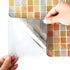 Yoillione 3D Mosaic Tile Sticker - Removable Wallpaper Tile, Yellow PVC Square Decorative Vinyl Tile Decals, 4 Sheets