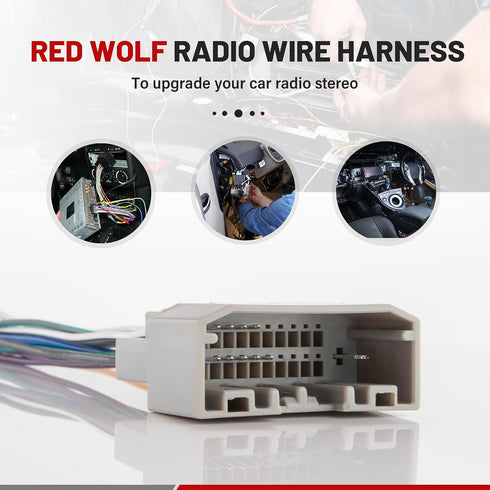 2007-2011 RED WOLF Radio Wiring Harness Compatible with Dodge Chrysler Jeep Install Car Stereo CD Player Receiver