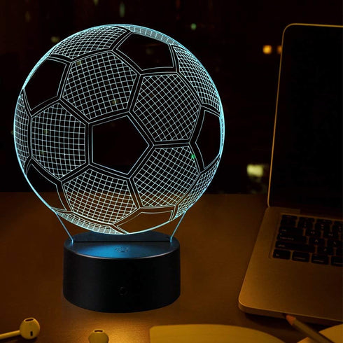Light,3D 16 Soccer Night Illusion Football Lamp with Remote Control&Smart Touch Colors Changing for Kids Sport Lovers