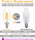 E14 Base LED Filament Candle Shape Light Bulb, 40W Equivalent, Warm White 2700K, 4-Pack
