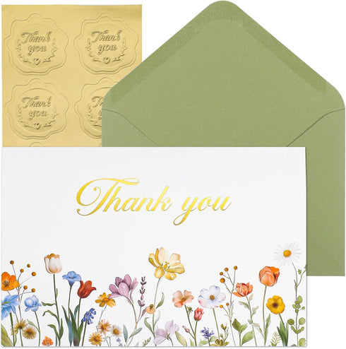 Thboxes 50 Pack Thank You Cards with Envelopes, 4x6 Inch Teacher Appreciation