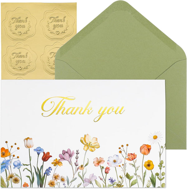 Thboxes 50 Pack Thank You Cards with Envelopes, 4x6 Inch Teacher Appreciation