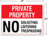 No Soliciting No Loitering No Trespassing Sign - Private Property Legend 10 x 14 Inch Self-Adhesive Vinyl Sticker
