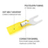 Wirefy 90 PCS Marine Grade Heat Shrink Fork Connectors #10 - Spade Fork Wire Terminals - Yellow 12-10 Gauge