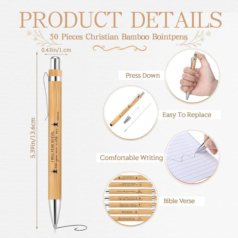 Kisston 100 Pcs Christian Gift Bulk, Bible Verse Notebooks, Inspirational Bamboo Pens, Sunday School Favors